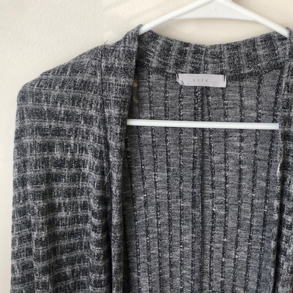 Lush Grey Blend Casual Comfy Cardigan Sweater - Picture 2 of 5